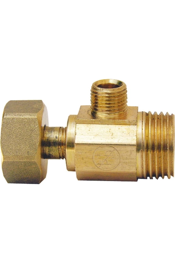 Lasco 1/2 In. IP Inlet x 1/2 In. IP Outlet x 1/4 In. C Outlet Brass Extender Tee