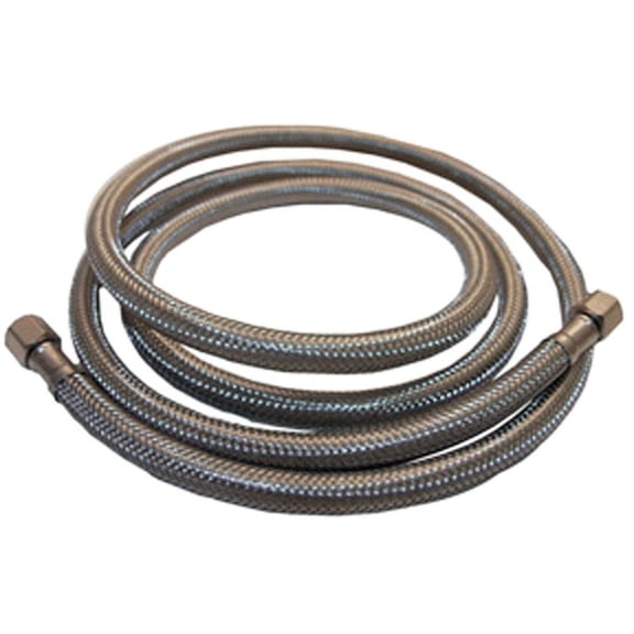 Larsen Supply Lasco 1/4 In. x 1/4 In. x 20 Ft. Length Braided Supply Ice Maker Connector Hose Garden & Landscape Use, Standard Connection