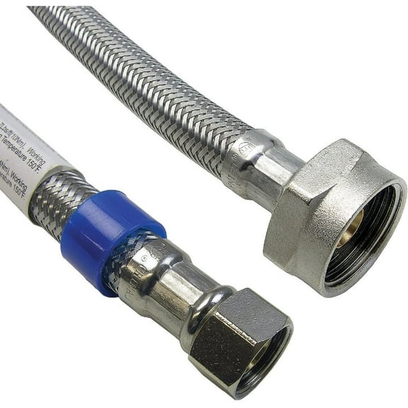 Lasco Fittings 3/8-Inch Female Compression x Ballcock Nut Water Supply - Stainless Steel - 12"