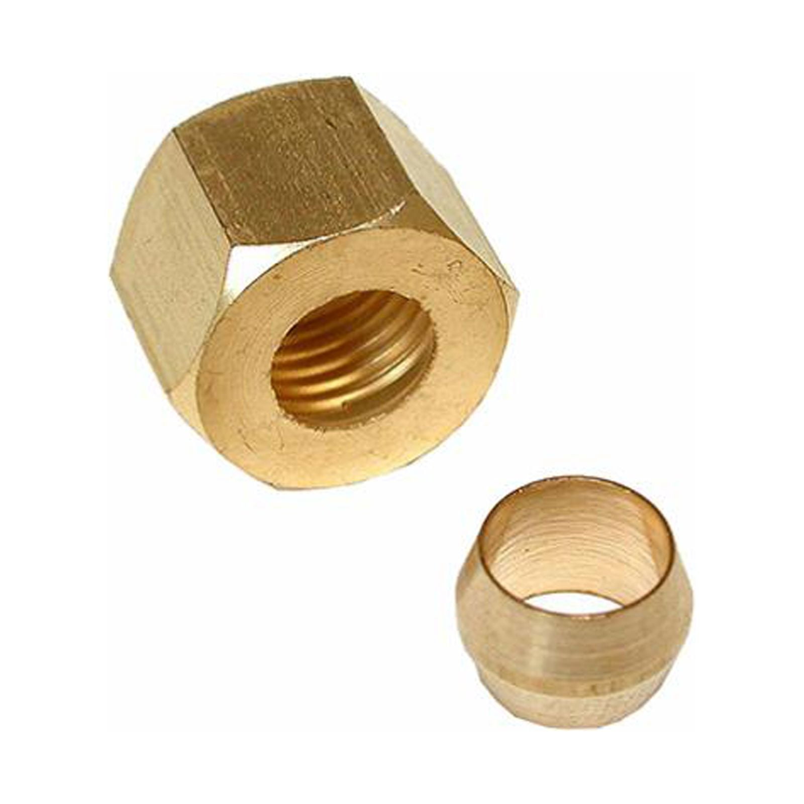 Lasco 17-6115 Pipe Fitting, Compression Nut & Sleeve, Brass, 1/4 In ...