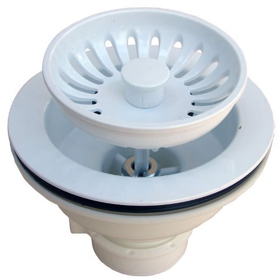 Lasco 3-1/2 In. Heavy-Duty Basket Strainer Assembly, White 03-1059W