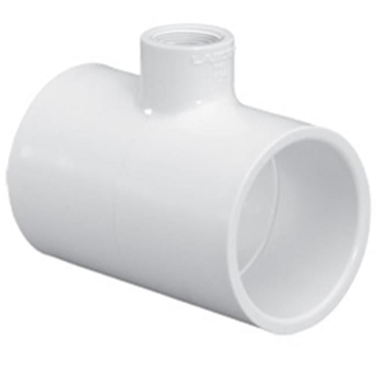PVC Reducer Tee, Socket x Socket x Socket, 1 in x 1 in x 1/2 in Pipe ...