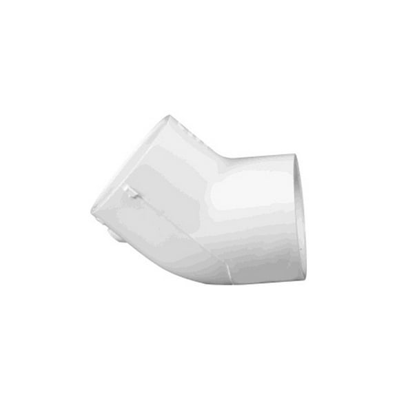 PVC Elbow, 45 Degrees, Socket x Socket, 1/2 in Pipe Size 417005BC