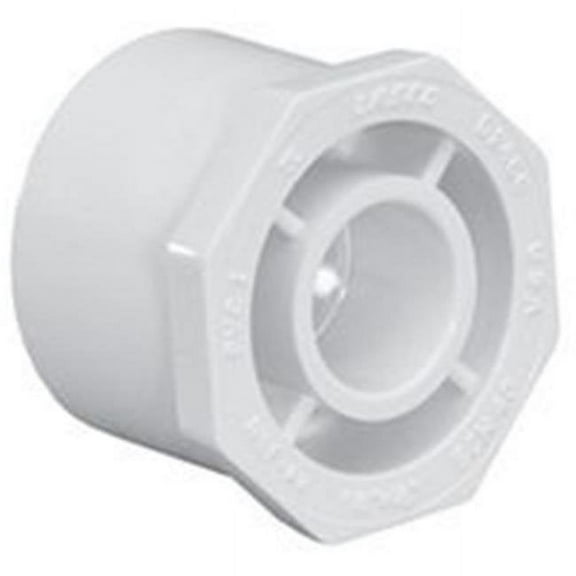 PVC Reducing Bushing, Spigot x Socket, 2 in x 1 1/2 in Pipe Size