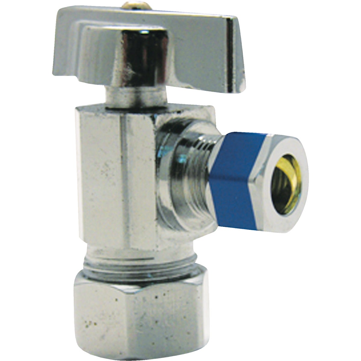 LASCO Angle Stop Valve - Quarter Turn, 5/8" Compression Inlet X 3/8" Outlet, Chrome Plated Brass, Lead Free - View #6