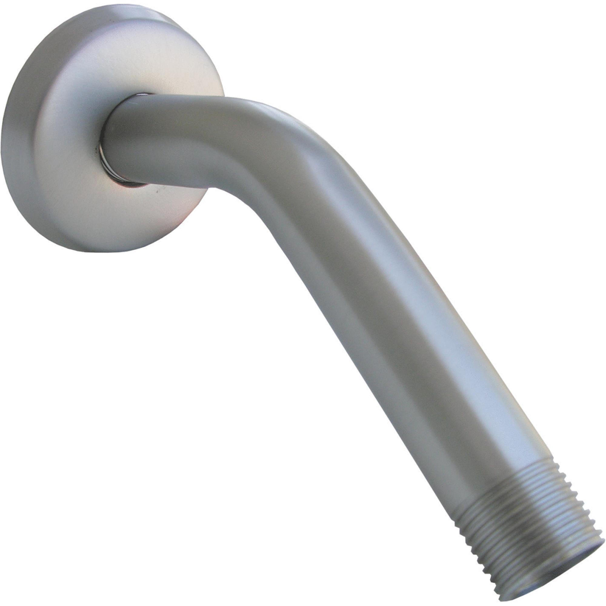 Lasco 6 In. Satin Nickel Shower Arm and Flange 085517