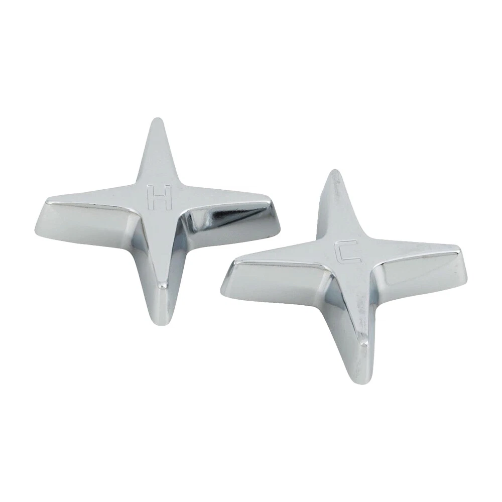 Lasco Fit-All Metal Cross Style Faucet H/C Handle Set, Chrome, Hc-11