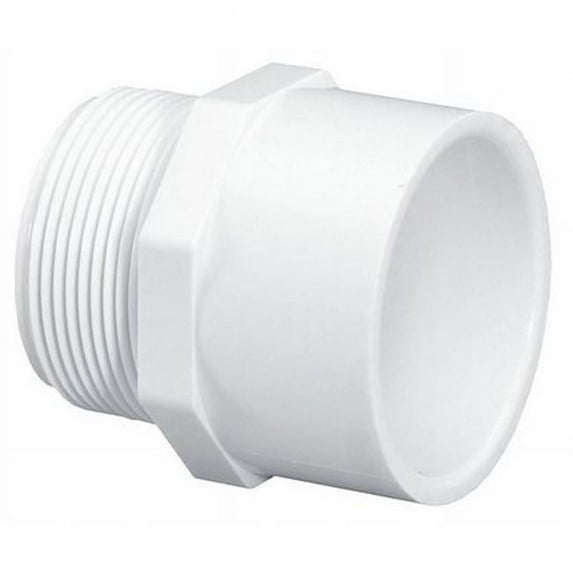 Lasco Fittings 436007BC 0.75 in. Male Adapter MPT x Slip PVC Socket, White - 50 per Box