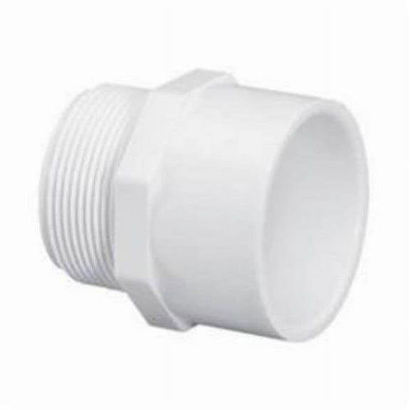 Lasco Fittings D2466 PVC, White, 2 in, Female Socket to Male NPT Adapter, Pipe Fittings