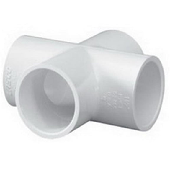 PVC Cross, Socket x Socket x Socket x Socket, 3/4 in Pipe Size