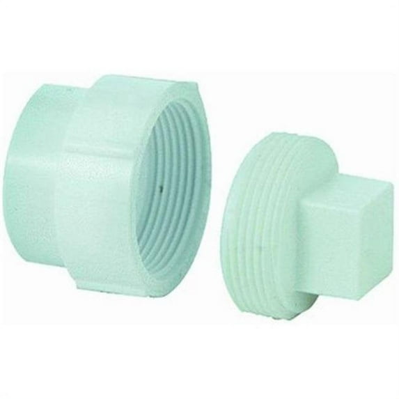 Lasco K169200 2 in. Cleanout Adapter with Plug - White