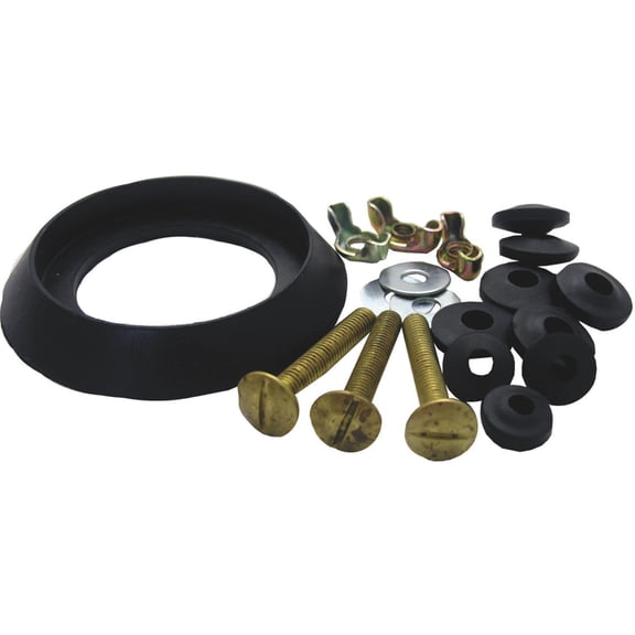 Lasco Fittings Tank To Bowl 3 Bolt Set Kohler Compatible - Brass, Rubber Washer - 3 Piece