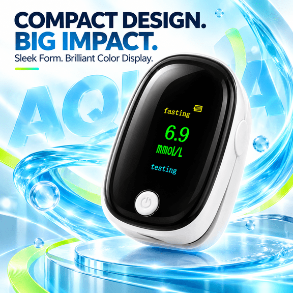 LaseLocks 1pcs Blood Glucose Monitor, OLED Display Home Health Monitoring Device (Batteries Included)