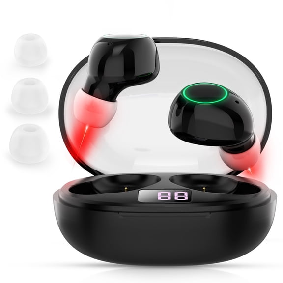 LaseLocks Cordless Red Light Device for Ears, Portable Ear Comfort Device with Adjustable Settings, Charging Case&Replaceable Silicone earplugs, for Daily Ear Care Use