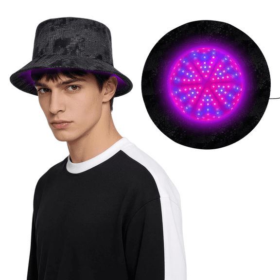 LaseLocks FDA-Cleared Wired Bucket Hat Laser Hair Growth Cap Low-Level Laser Therapy for Hair Regrowth, Thinning Hair & Alopecia Treatment for Men & Women