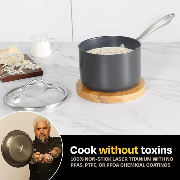 Laser 2-Quart Sauce Pan with Lid - Non-stick, PFAS-Free, Oven & Dishwasher Safe