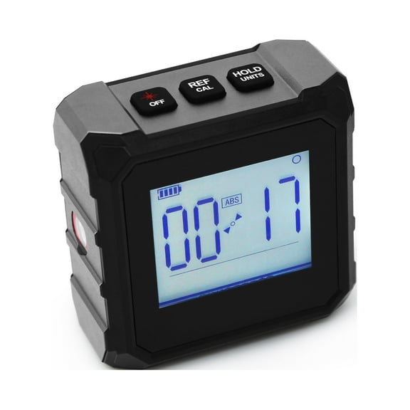 Laser Angle Finder 2 in 1 laser level and digital angle finder - combine line laser leveler and digital angle gauge into one - large LCD screen with backlighting - magnetic attachment base