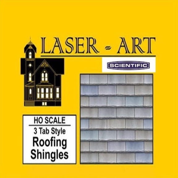Laser-Art by Scientific HO Scale Paper Roofing Shingles - Tab Style (6 pack)