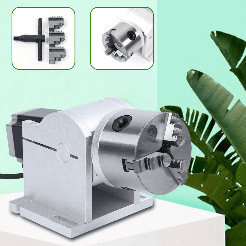 80mm Rotary 3 Jaw Axis Attachment for Laser Engraver Machine for  Irregular-Shaped Objects (For Fiber Machines Only)