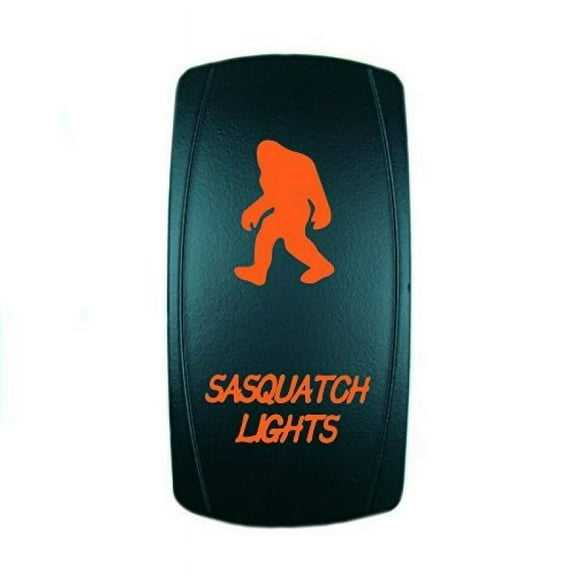 Laser Backlit Orange Rocker Switch SASQUATCH LIGHTS 20A 12V On/off LED Light