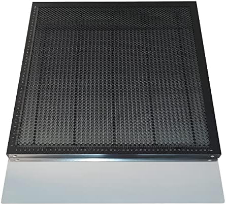 HogarDeco 19.68"x19.68" Honeycomb Laser Bed – Aluminum Plate & 4 Hold-Down Pins Included, For CO2 & Diode Engravers, Smoke Exhaust, Rustproof