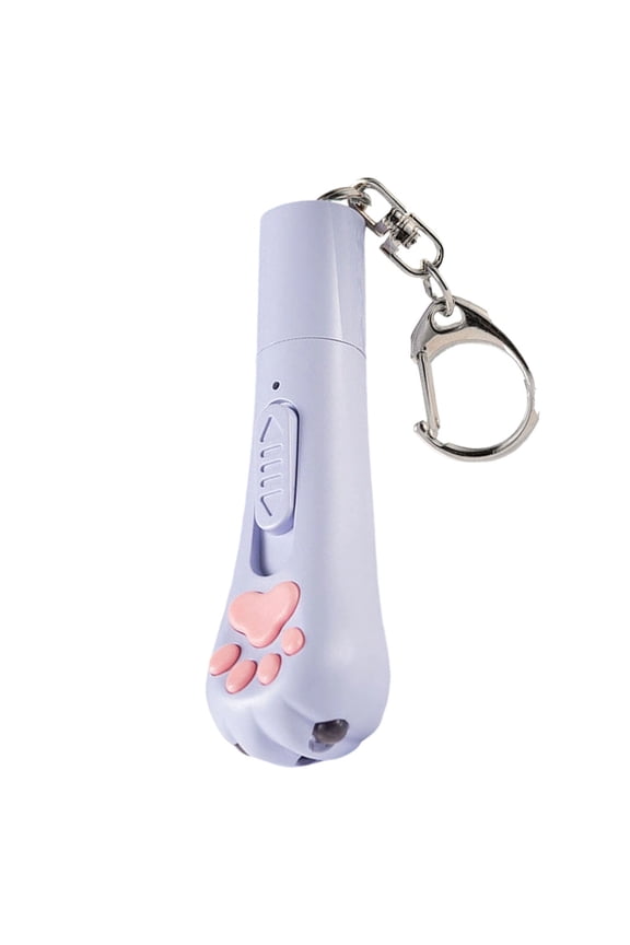 Laser Cat Toy for Indoor Play – Rechargeable LED Pet Wand with Adjustable Modes, Keychain Design & Red/Purple Beam – 360° Motion Tracking for Kittens & Adult Cats