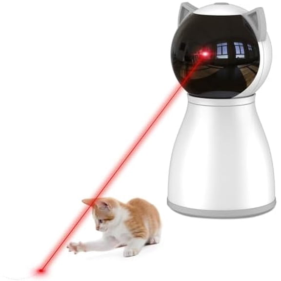 Laser Cat Toys for Indoor Cats,The 4th Generation Real Random Trajectory Motion Activated Rechargeable Automatic Cat Laser Toy,Interactive Cat Toys for Bored Indoor Adult Cats/Kittens(White)