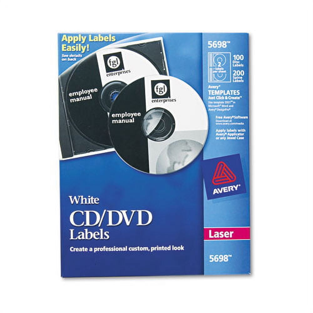 Laser CD Labels, Matte White, 100/Pack Laser CD Labels, Matte White, 100/Pack
