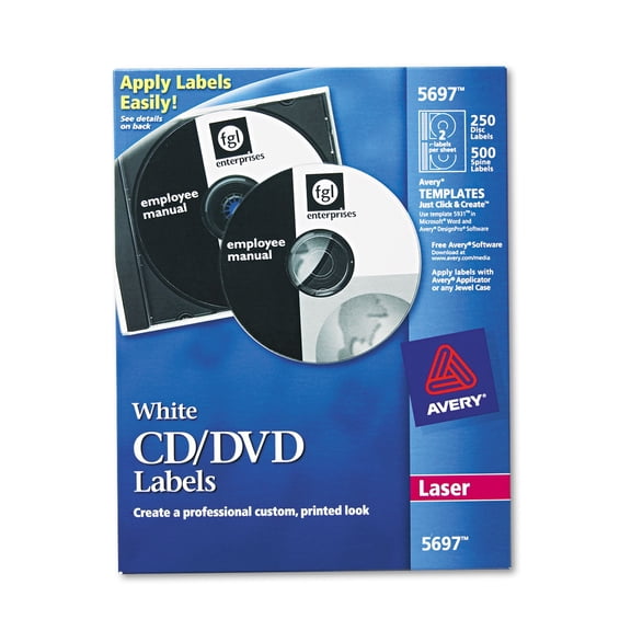 Laser Cd Labels, Matte White, 250/pack | Bundle of 2 Packs