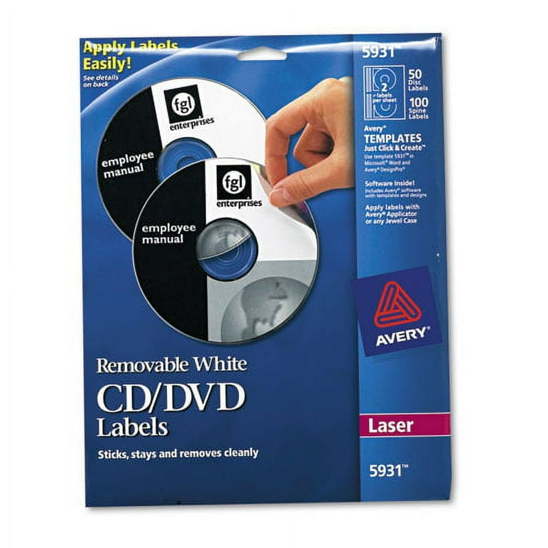 Laser CD Labels, Matte White, 50/Pack Laser CD Labels, Matte White, 50/Pack