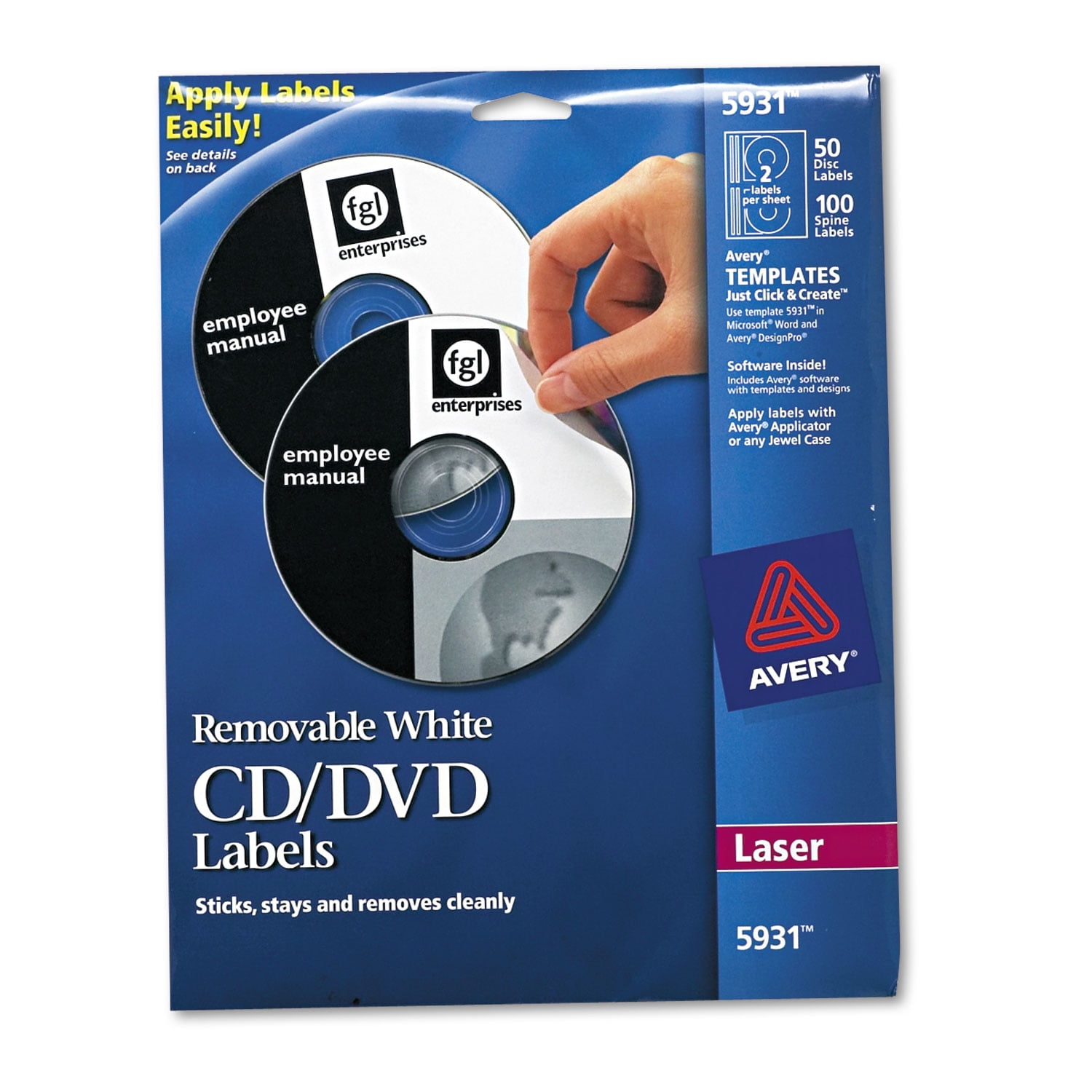 Laser CD Labels, Matte White, 50/Pack Laser CD Labels, Matte White, 50/Pack