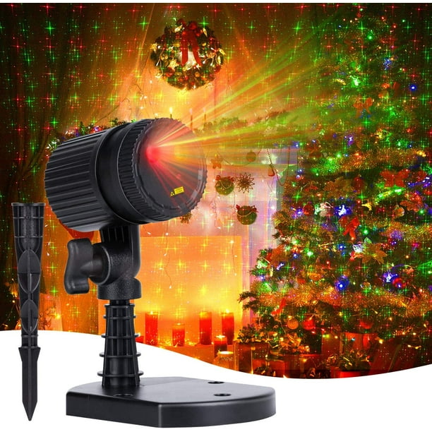 Laser Christmas Lights Decorative Light Projector Starry LED Light Projection 3 Working Modes Waterproof Plug in Mountable for Indoor Outdoor House Halloween Holiday Party Red Green Walmart Business S...