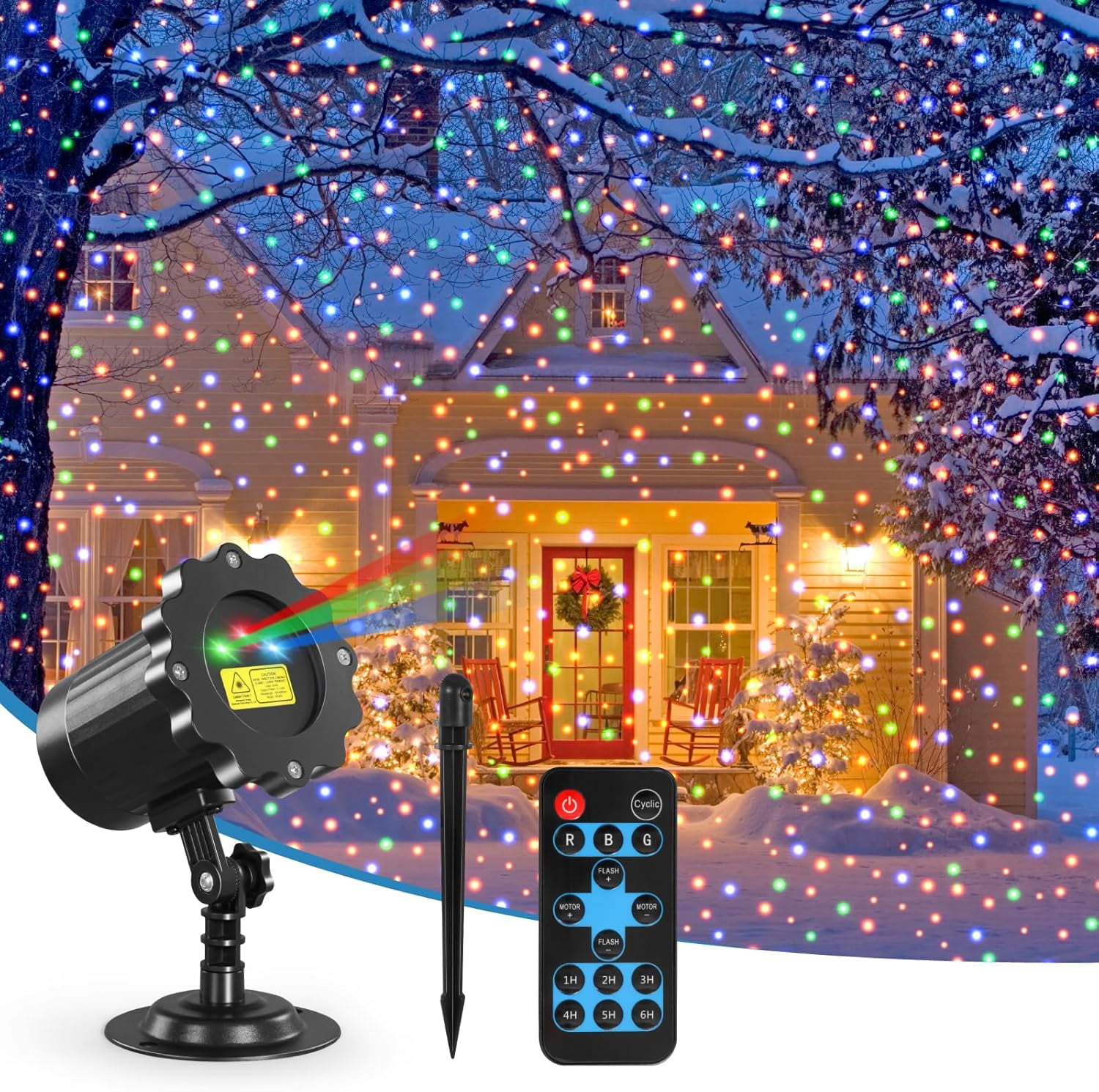 Laser Christmas Lights,Laser Projector Outdoor,3 Colors Moving Starry