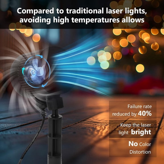 Laser Christmas Projector Lights Outdoor,3-Color (RGB) Wide Coverage Holiday Projector Lights with Timer and Memory Function,IP65 Waterproof, Suitable for Outdoor House Decorative Lights.