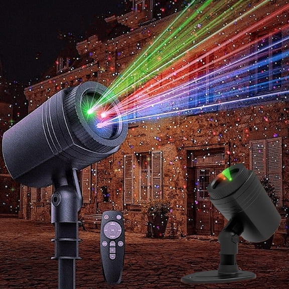 Laser Christmas Projector Lights Outdoor,RGB 3 Color Laser Light Projector,Firefly Lights Show with RF Remote,Waterproof,Indoor Holiday Decoration,Christmas Gift,Wedding,Home Decor,Party,Garden