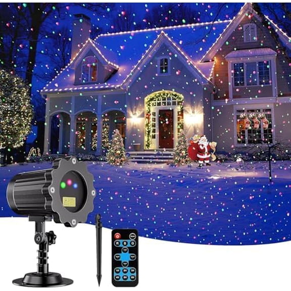 Laser Christmas Projector Lights Outdoor, Waterproof Christmas Decorations Moving Stars Light Show, Remote Control Timer, Holiday Projector Decorations for House, Yard & Garden