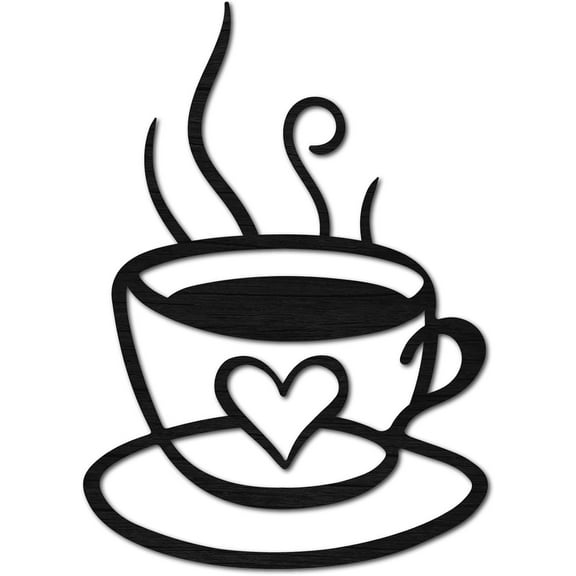 Laser Cut Basswood Wall Sculpture for Home Decoration Kitchen Supplies Coffee 200x280x5mm