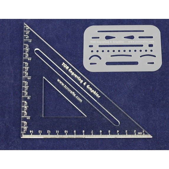 Laser Cut Drafting Square & Eraser Shield - 1/8" Acrylic & 14 Mil Mylar