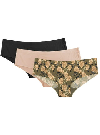 Pack3 Set-Womens Seamless Laser Cut Mid Rise Brief Panties Stretch Underwear  with Quick Dry Technology