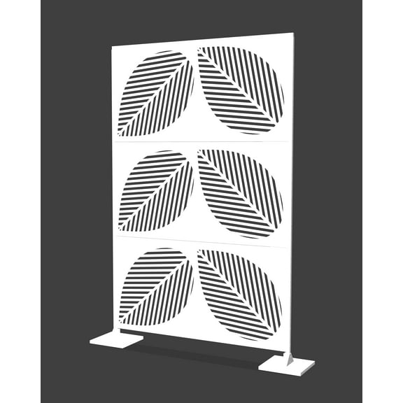 Laser Cut Metal Privacy Panel, Room divider, Privacy Screen, Metal Fencing, White color combo set(4'x6')