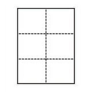 Laser Cut Sheet Paper Form, 8 1/2 x 11 Blank Perforated, 20# Paper, Perfed for 6 equal sections - 500 sheets/ream (23-0118)