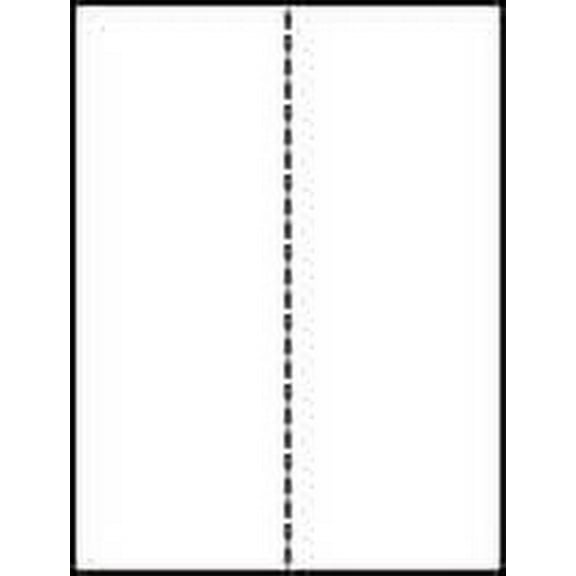 Laser Cut Sheet Paper Form, 8 1/2 x 11 Blank Perforated, 24# Paper w/Vertical Center Perf - 500 sheets/ream (23-0140)