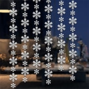 Laser Cut Snowflake Christmas Garland, Reflective Hanging Decor with Metallic Finish, Indoor Christmas Decorations for Home and Party