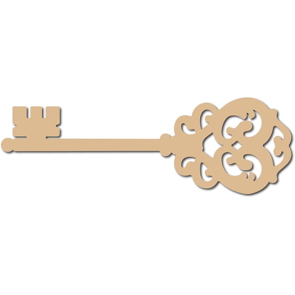 DIY Laser Cut Wood Sign Key Wooden Cut Wall Art Craft DIY Unfinished Embellishment Sculpture Hanging Wall Decor for Personalized Porch Wedding Party Classroom Farmhouse 4x12Inch DIY
