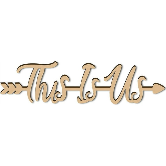 Laser Cut Wood Sign Wall Art This is Letter Sign Arrow Decorative Rustic Wall Sculpture Hanging Decor Unfinished