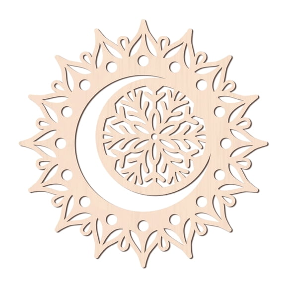 Laser Cut Wooden Wall Sculpture Torus Wall Art Home Decor Symbol Hanging Artwork Flower of Life Pattern Flower
