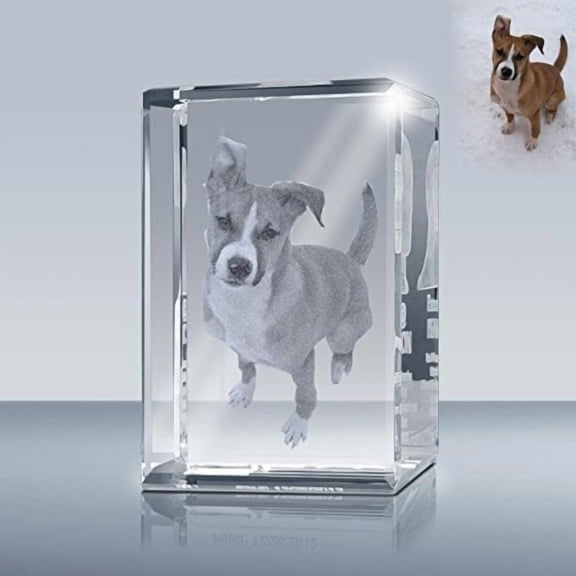 Laser Engrave Photo Crystal Rectangle A00202, Custom Crystal Cube, Picture in Glass Gift Made by$$Home Decor, Kitchen, & Other