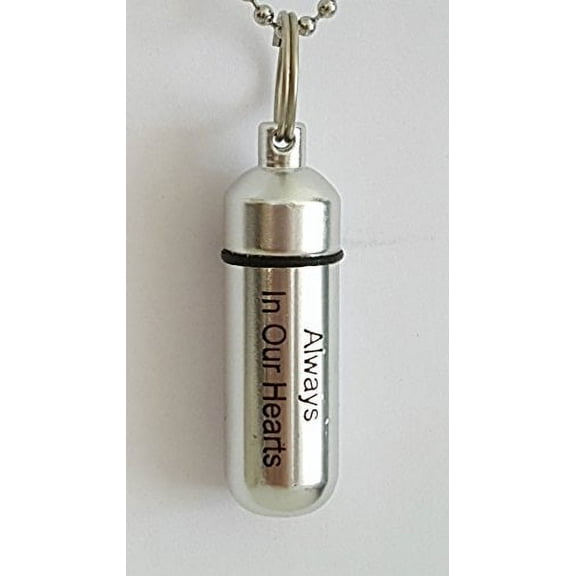 Laser Engraved CREMATION URN "Always In Our Hearts - Includes Velvet Pouch & Fill Kit