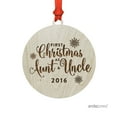 thumbnail image 1 of Laser Engraved Wood Christmas Ornament with Gift Bag, First Christmas as Aunt & Uncle 2017, 1 of 2