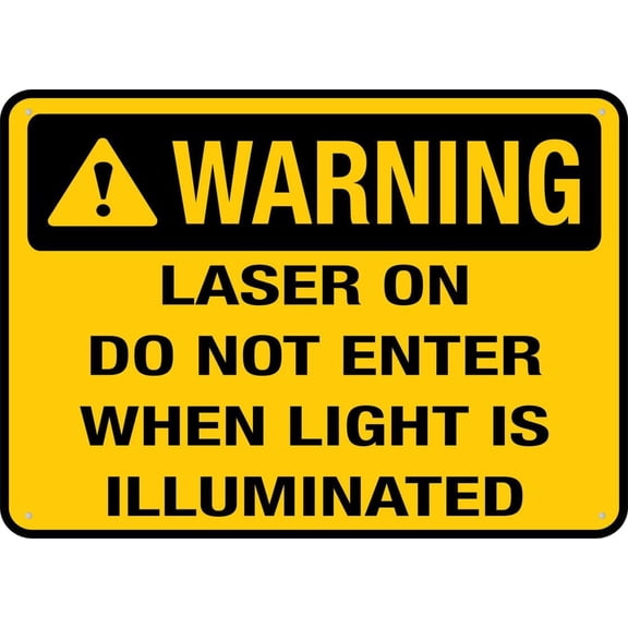 Laser On Do Not Enter When Light Is Illuminated Sign 8X12 Inch Rust Free Aluminum Easy To Read & Sturdy Keep Out Outdoor Metal Signs For Home Farm Yard